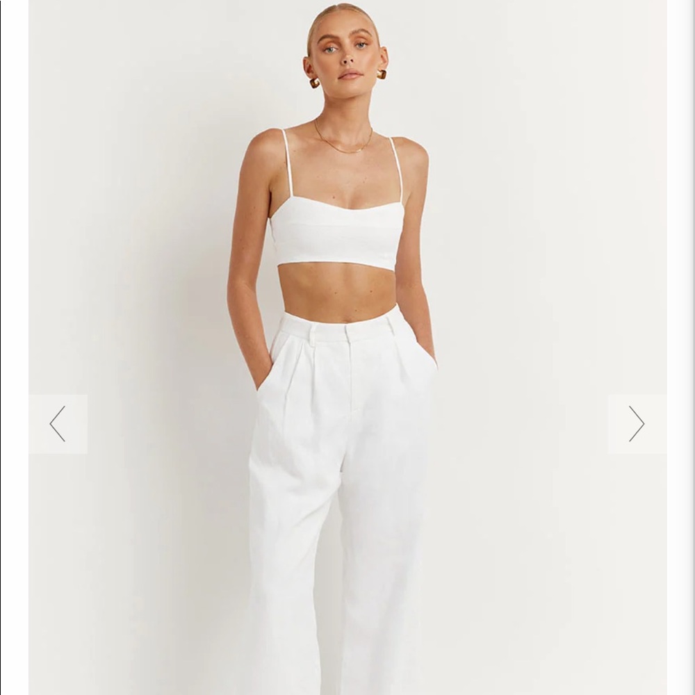 NWT Dissh Wide Leg Nora White Linen Pants